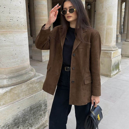 Asta™ - Vintage Mokkanahkainen Bleiseri