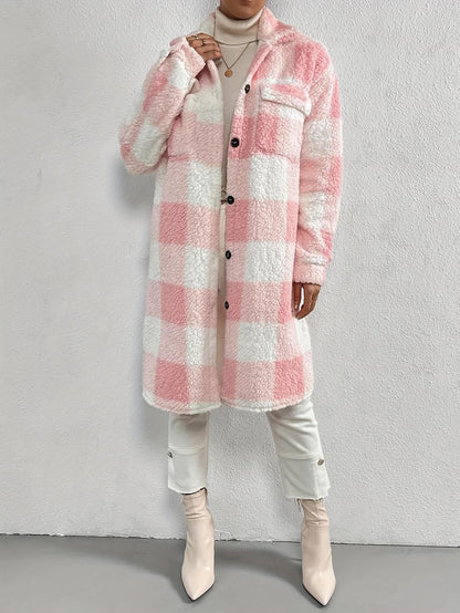 Liora™ - Plaid Pitkä Väljä Coat