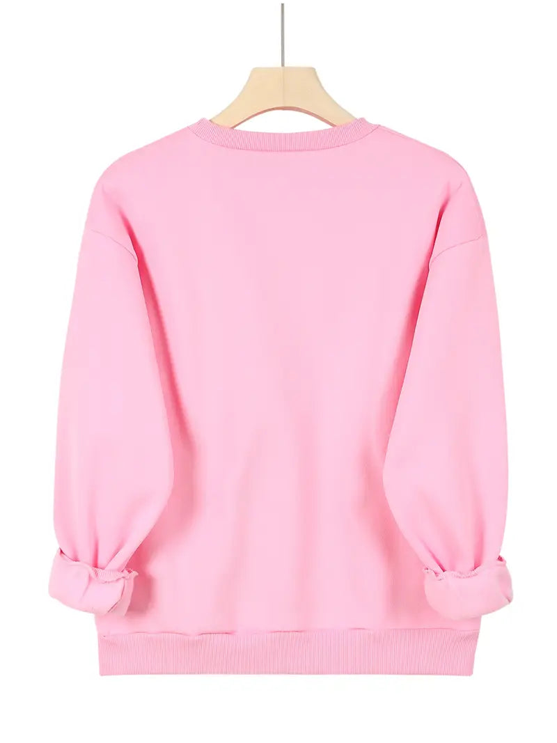 Kimalteleva Sydän Collegepaita | Yhdessä rintasyöpää vastaan